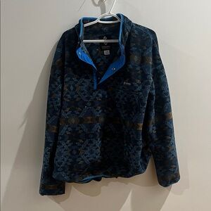 Columbia Blue and Brown Geometric Fleece
